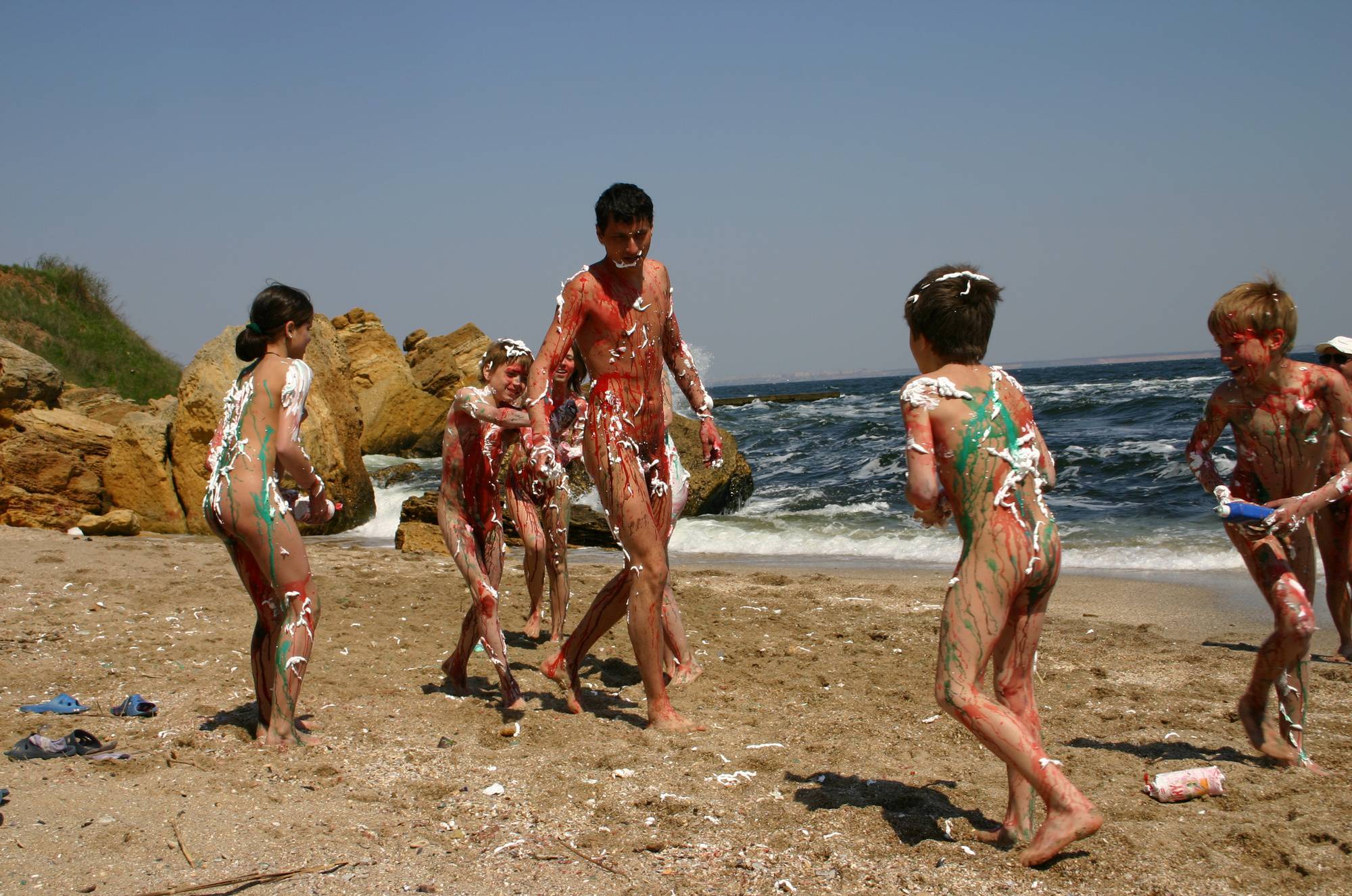Purenudism Beach Paint Fight Actions - 2