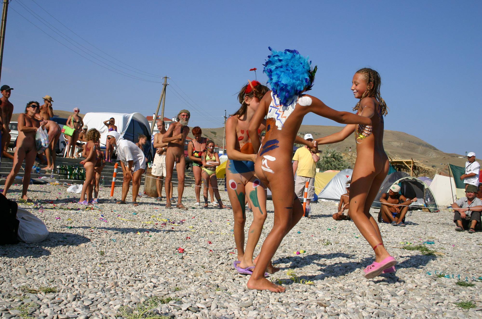 Pure Nudism Colorful Carnival Dancing - 1